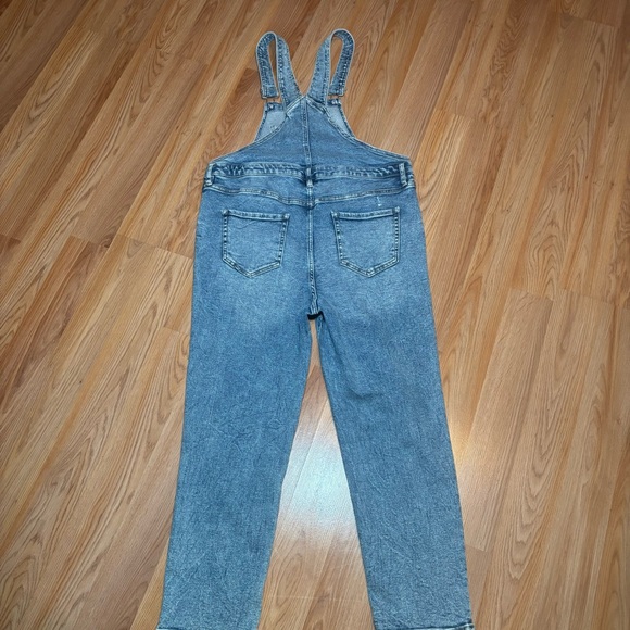 Ava & Viv Medium Wash Stretch Denim Bib Overalls Women's 16 - Picture 2 of 9